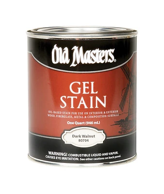 Gel Stain, Oil-Based, Dark Walnut, 1-Qt.