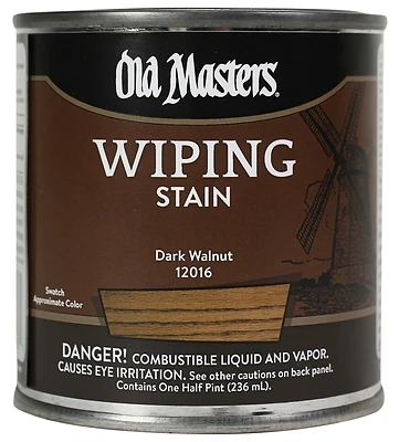 Old Masters 12016 Wiping Stain, Oil-Based, Dark Walnut, 1/2-Pt.