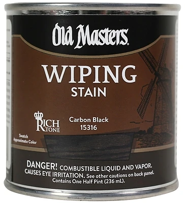 Old Masters 15316 Wiping Stain, Oil-Based, Carbon Black, 1/2-Pt.
