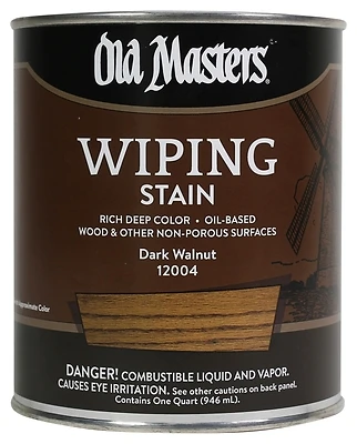 Old Masters 12004 Wiping Stain, Oil-Based, Dark Walnut, 1-Qt.