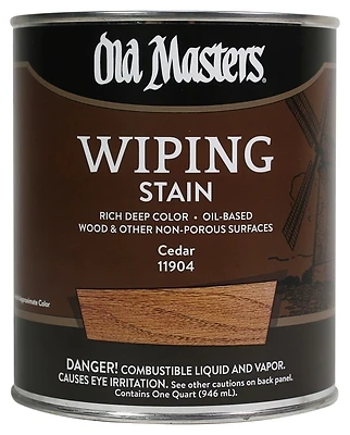 Old Masters 11904 Wiping Stain, Oil-Based, Cedar, 1-Qt.