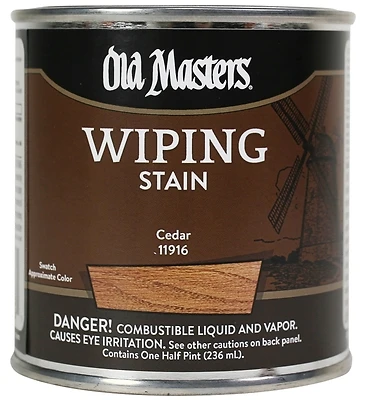 Old Masters 11916 Wiping Stain, Oil-Based, Cedar, 1/2-Pt.