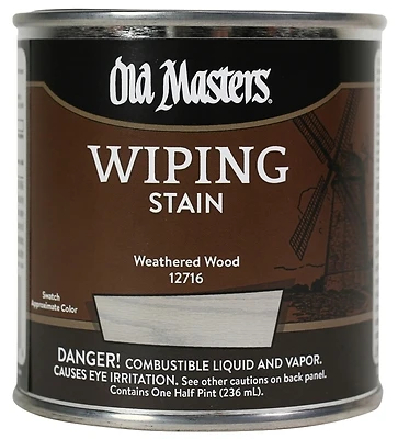 Wiping Stain, Oil-Based, Weathered Wood, 1/2-Pt.