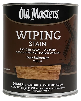 Old Masters 11804 Wiping Stain, Oil-Based, Dark Mahogany, 1-Qt.
