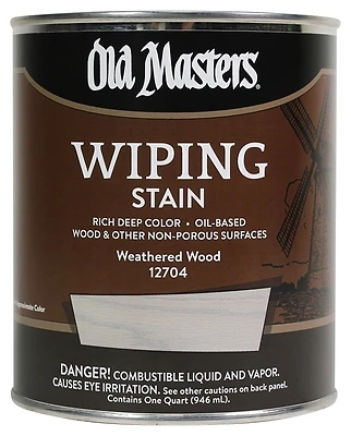 Wiping Stain, Oil-Based, Weathered Wood, 1-Qt.