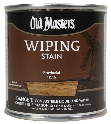 Old Masters 11516 Wiping Stain, Oil-Based, Provincial, 1/2-Pt.