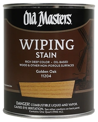 Old Masters 11204 Wiping Stain, Oil-Based, Golden Oak, 1 Qt.