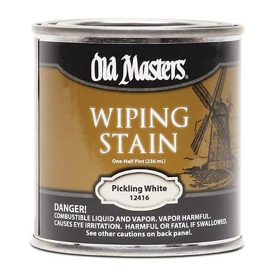 Old Masters 12416 Wiping Stain, Oil-Based, Pickling White, 1/2 Pt.