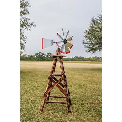 9 Ft. Char-log Decorative Windmill With Galvanized Steel Head