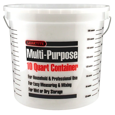 Leaktite 1045139 Multi-Purpose Paint Pail, Clear, 10 Qt.