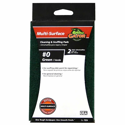 Gator 7324 Scuffing Pad, 6 in L, 3-7/8 in W, 3 Grit, Stearate Abrasive
