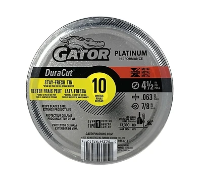 Blade Duracut Type 1 4-1/2 In. X 0.063 In. X 7/8 In. Metal Cut-off Wheel 10pk