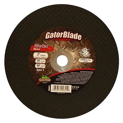 Gator Blade 9641 Type 1 Metal Cut-Off Wheel, 7 In. X 1/8 In. X 5/8 In.
