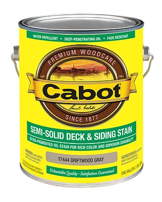 Deck & Siding Stain, Semi-Solid, Driftwood Gray, Gallon