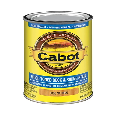 Wood-Toned Deck & Siding Stain, Dark Natural, 1-Qt.