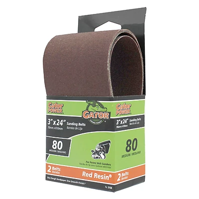 2-Pack 3 x 24-Inch 80-Grit Bi-Directional Sanding Sheet