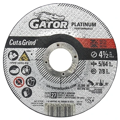 Blade Type 27 4-1/2" X 5/64" X 7/8" Metal/stainless Cut-off Wheel