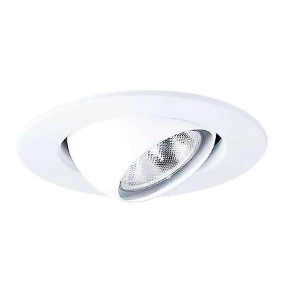 Adjustable Eyeball Light Fixture, White, 4-In.