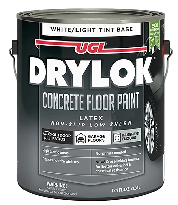 Drylok 832776 Concrete Floor Paint, Non-Slip, White/Tint Base, 1 Gallon