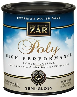 Zar 34212 Exterior Polyurethane, Semi-Gloss, Amber, 1 Quart