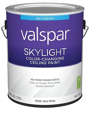 Color Changing Latex Flat Ceiling Paint, White, 1 Gallon, Model 028.0015028.007