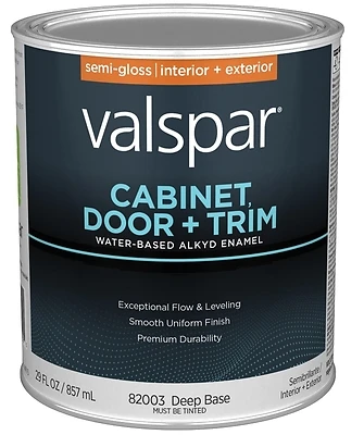 Cabinet Door & Trim Waterborne Alkyd Semi-gloss Enamel, Deep Base, 1 Quart