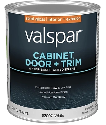 Cabinet Door & Trim Waterborne Alkyd Semi-gloss Enamel, White Base, 1 Quart
