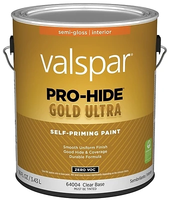 Pro-hide Gold Ultra Zero Voc Latex Semi-gloss Interior Wall Paint, Clear Base, 1 Gallon