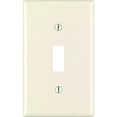 Leviton 78101-00T Wallplate, 5-1/4 in L, 3-1/2 in W, 1-Gang, Plastic, Almond
