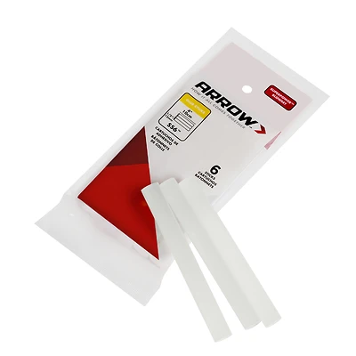 Arrow SS6 Clear Slow Set Hot Melt Glue Sticks, 4 In., 6-Pack
