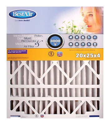 BestAir 20 in. W x 25 in. H x 4 in. D 13 MERV Pleated Air Filter