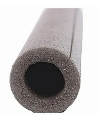 Tubular Pipe Insulation, Polyethylene Foam, Pre-Slit, For 1-1/4 or 1-In. Pipes, Gray, 6-Ft.