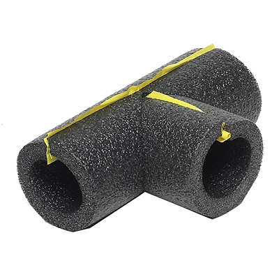 Tee Pipe Insulation, Polyethylene Foam, Gray, For 1/2 In. Copper Pipe