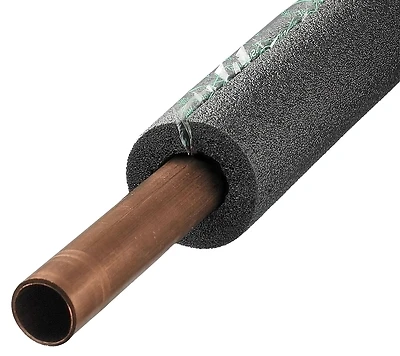 Tubular Pipe Insulation, Polyethylene Foam, Pre-Slit, For 1/2 or 1/4 In. Pipes, Gray