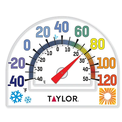 Taylor 5323 Window Cling Thermometer, 5-1/2 In.