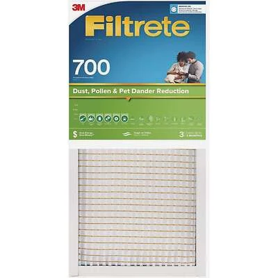 Filtrete 700-4 Air Filter, 20 in L, 16 in W, 8 MERV, 700 MPR, Fiberglass Frame