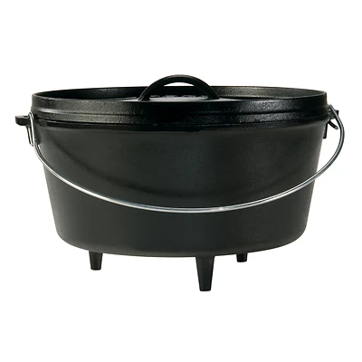 Lodge L12DCO3 Camp Dutch Oven, Cast Iron, Seasoned, 8-Qt.