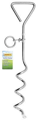 15.33 In. Heavy-duty Corkscrew Tempered Steel Dog Tie-out Stake