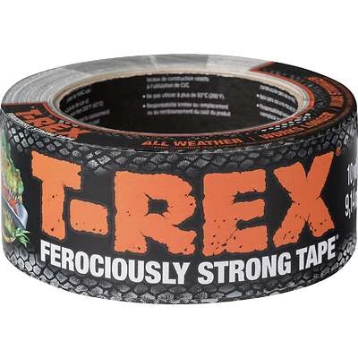 T-Rex 242969 Duct Tape, Solid, 10 yd L, 1.88 in W, Cloth/Polyethylene Backing, Gun Metal Gray