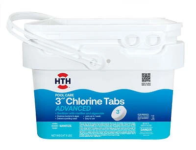 Pool Care 3 Inch 5 Pound Chlorine Tabs Advanced For Swimming Pools
