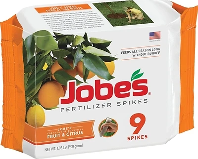 Jobe's 01312 Fruit & Citrus Tree Fertilizer Spikes, 9-Pack