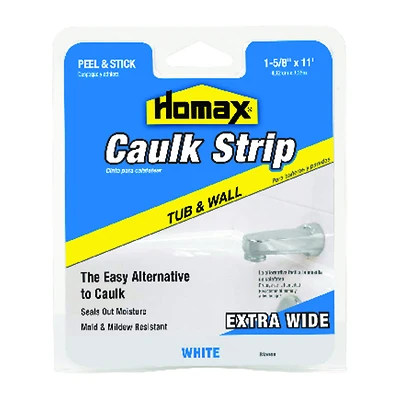 Tub & Wall Caulkstrip, White, 1-5/8 In. x 11 Ft.
