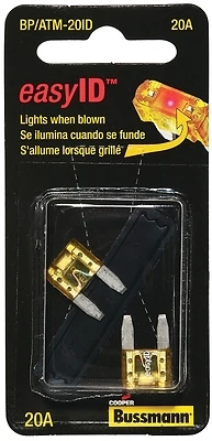 Bussmann easyID ATM Series BP/ATM-20ID Automotive Fuse, ATM-ID, 32 VDC, 20 A, 1 kA Interrupt