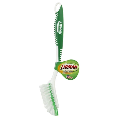 Libman 1043 Kitchen Dish Brush, Ergonomic Grip, Polymer Bristles, 10.88 In.