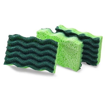 Heavy Duty Scrub Sponge 4.5 In. X 3 In. Yellow & Green 3-pack Model 1077