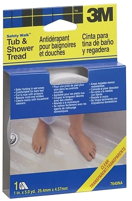 3M 220C-R1X180 Safety-Walk Slip Resistant Tape, Clear, 1 In. x 15 Ft.