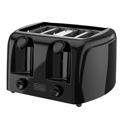 4-Slice Toaster, Black