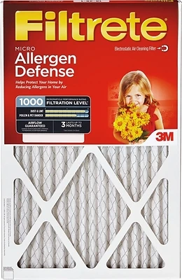 Allergen Defense Red Micro Pleated Air Air Filter, 3 Months, 20x20x1-In.