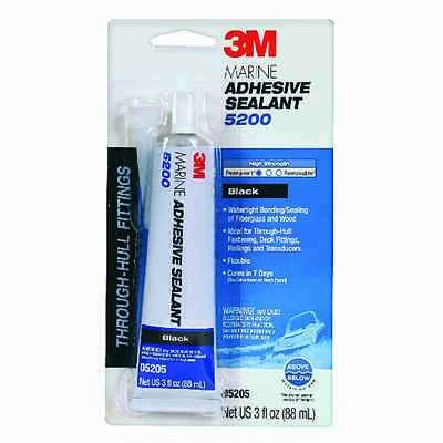 3M 05205 Marine Adhesive Sealant, Black, 3 Oz Tube