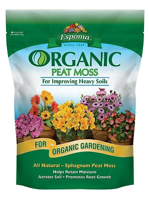 Espoma PTM8 Organic Peat Moss, Sphagnum, 8 Qt. Bag